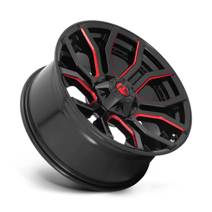 Fuel 1PC | D712 RAGE | 20.0x10.00 | 5X127/5X139.7 | -18 | GLOSS BLACK RED TINTED CLEAR