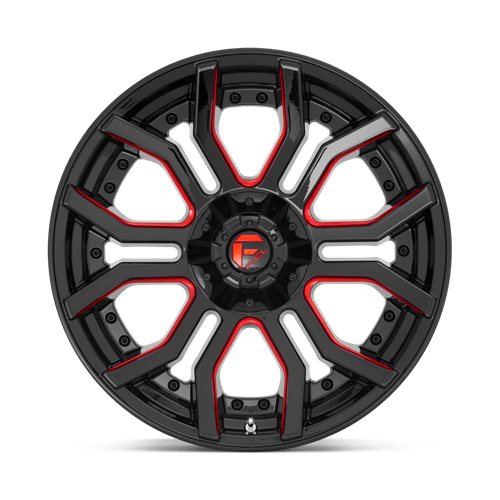 Fuel 1PC | D712 RAGE | 20.0x10.00 | 5X127/5X139.7 | -18 | GLOSS BLACK RED TINTED CLEAR