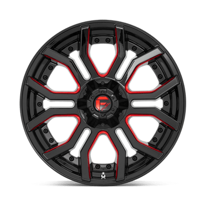 Fuel 1PC | D712 RAGE | 20.0x10.00 | 5X127/5X139.7 | -18 | GLOSS BLACK RED TINTED CLEAR