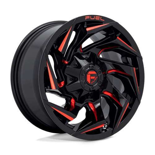 Fuel 1PC | D755 REACTION | 17.0x9.00 | 5X114.3/5X127 | 1 | GLOSS BLACK MILLED W/ RED TINT