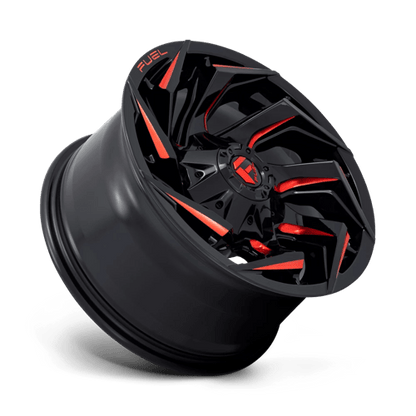 Fuel 1PC | D755 REACTION | 20.0x9.00 | 8X180 | 1 | GLOSS BLACK MILLED W/ RED TINT