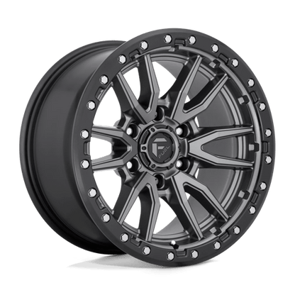 Fuel 1PC | D680 REBEL | 18.0x9.00 | 6X139.7 | 20 | MATTE GUNMETAL BLACK BEAD RING