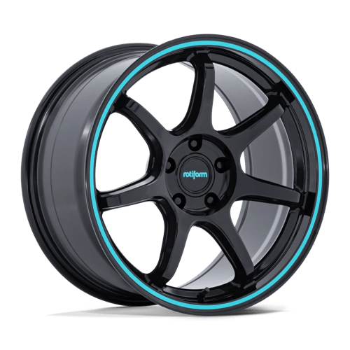Rotiform | RC208 BPU | 18.0x8.50 | 5X114.3 | 45 | GLOSS BLACK W/ TEAL STRIPE