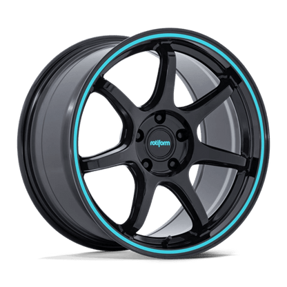 Rotiform | RC208 BPU | 19.0x10.50 | 5X120 | 35 | GLOSS BLACK W/ TEAL STRIPE