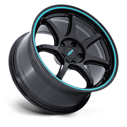 Rotiform | RC208 BPU | 19.0x10.50 | 5X120 | 35 | GLOSS BLACK W/ TEAL STRIPE