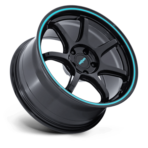 Rotiform | RC208 BPU | 19.0x8.50 | 5X114.3 | 20 | GLOSS BLACK W/ TEAL STRIPE