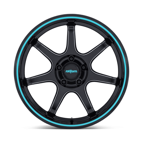 Rotiform | RC208 BPU | 19.0x9.50 | 5X120 | 22 | GLOSS BLACK W/ TEAL STRIPE