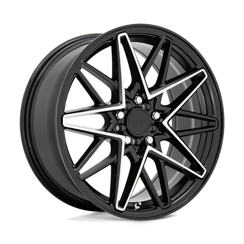 Ruff | CLUTCH | 18.0x8.00 | 5X112/5X120 | 38 | GLOSS BLACK W/ MACHINED FACE