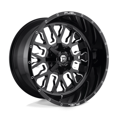 Fuel 1PC | D611 STROKE | 17.0x9.00 | 5X114.3/5X127 | -12 | GLOSS BLACK MILLED