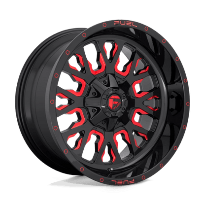 Fuel 1PC | D612 STROKE | 20.0x10.00 | 6X135/6X139.7 | -18 | GLOSS BLACK RED TINTED CLEAR