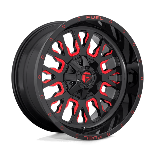 Fuel 1PC | D612 STROKE | 20.0x9.00 | 6X120/6X139.7 | 19 | GLOSS BLACK RED TINTED CLEAR