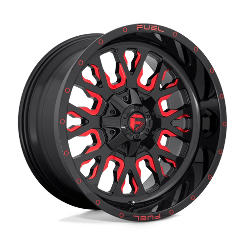 Fuel 1PC | D612 STROKE | 20.0x10.00 | 5X114.3/5X127 | -18 | GLOSS BLACK RED TINTED CLEAR