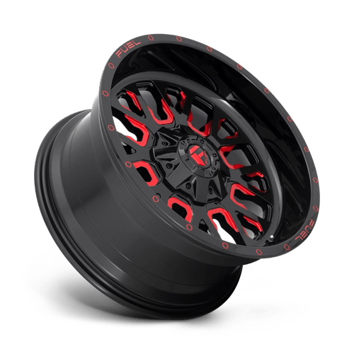 Fuel 1PC | D612 STROKE | 17.0x9.00 | 6X135/6X139.7 | 1 | GLOSS BLACK RED TINTED CLEAR