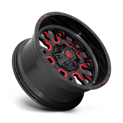 Fuel 1PC | D612 STROKE | 17.0x9.00 | 6X135/6X139.7 | 1 | GLOSS BLACK RED TINTED CLEAR