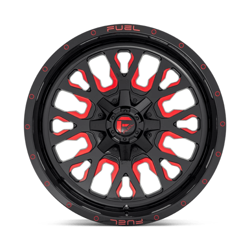 Fuel 1PC | D612 STROKE | 18.0x9.00 | 5X114.3/5X127 | -12 | GLOSS BLACK RED TINTED CLEAR