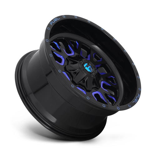 Fuel 1PC | D645 STROKE | 20.0x10.00 | 8X165.1 | -18 | GLOSS BLACK BLUE TINTED CLEAR