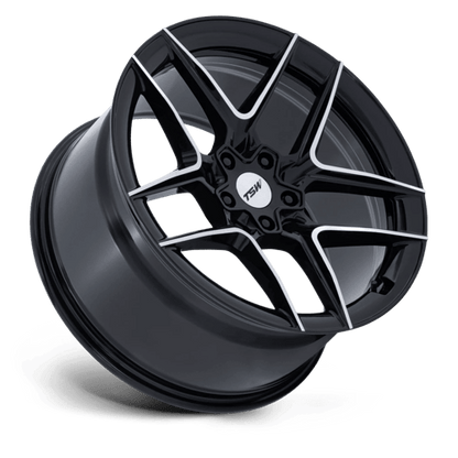 TSW | TW008 SLIPSTREAM | 19.0x10.50 | 5X114.3 | 43 | GLOSS BLACK W/ MACHINED FACE