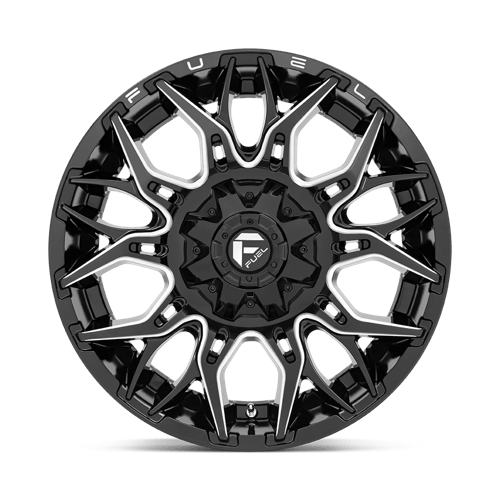 Fuel 1PC | D769 TWITCH | 22.0x10.00 | 5X114.3/5X127 | -18 | GLOSSY BLACK MILLED
