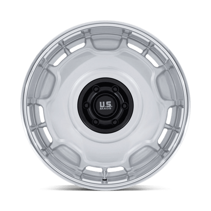 US Mag 1PC | UC146 ARLINGTON | 20.0x8.50 | 6X139.7 | 1 | SILVER M-BLK CENTER W/ DC-LIP