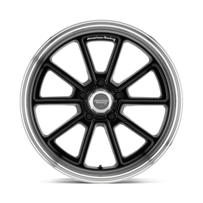 American Racing Vintage | VN510 DRAFT | 18.0x10.00 | 5X114.3 | 0 | GLOSS BLACK W/ DIAMOND CUT LIP