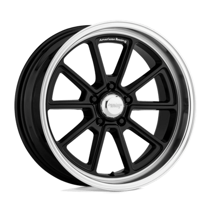 American Racing Vintage | VN510 DRAFT | 18.0x10.00 | 5X114.3 | 12 | GLOSS BLACK W/ DIAMOND CUT LIP