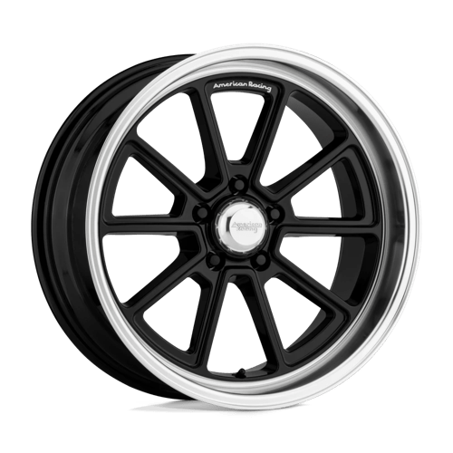 American Racing Vintage | VN510 DRAFT | 18.0x10.00 | 5X120.65 | 12 | GLOSS BLACK W/ DIAMOND CUT LIP