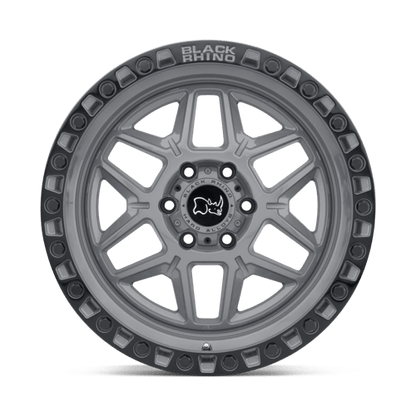 Black Rhino Hard Alloys | KELSO | 20.0x9.00 | 6X139.7 | -12 | BATTLESHIP GRAY W/ BLACK RING