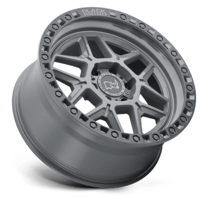 Black Rhino Hard Alloys | KELSO | 17.0x9.00 | 6X139.7 | -12 | BATTLESHIP GRAY W/ BLACK RING