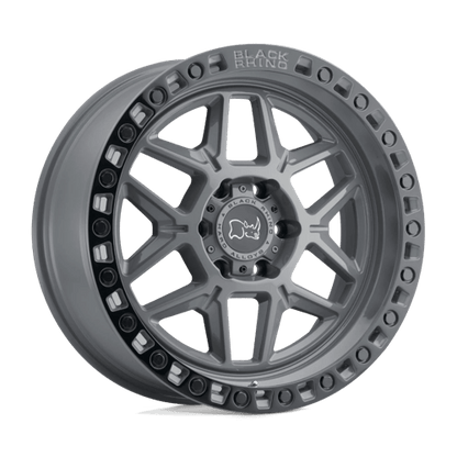 Black Rhino Hard Alloys | KELSO | 17.0x9.00 | 6X139.7 | -12 | BATTLESHIP GRAY W/ BLACK RING