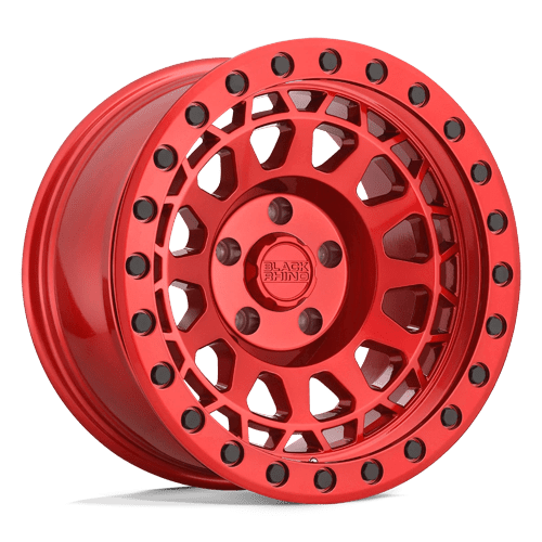 Black Rhino Hard Alloys | PRIMM | 17.0x9.00 | 6X139.7 | -12 | CANDY RED W/ BLACK BOLTS