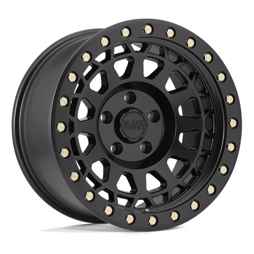 Black Rhino Hard Alloys | PRIMM | 17.0x9.00 | 6X139.7 | -12 | MATTE BLACK W/ BRASS BOLTS