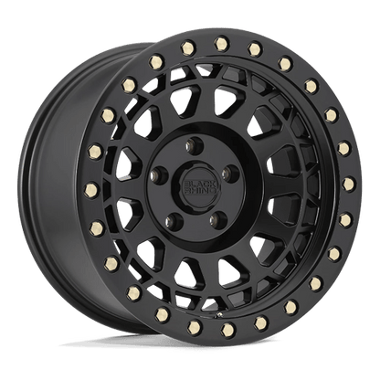 Black Rhino Hard Alloys | PRIMM | 18.0x9.50 | 8X165.1 | 0 | MATTE BLACK W/ BRASS BOLTS