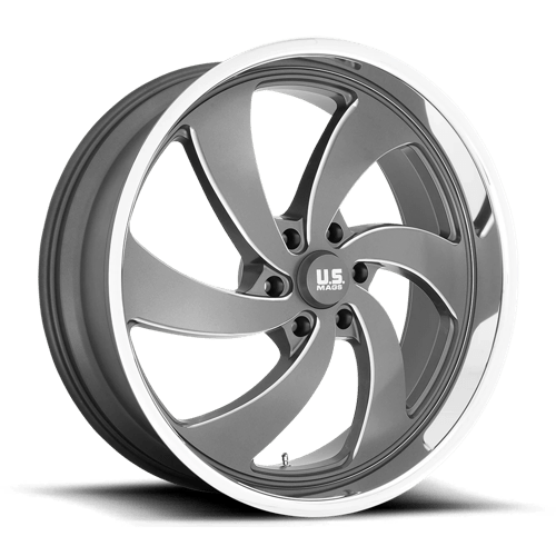 US Mag 1PC | U133 DESPERADO | 24.0x9.00 | 6X139.7 | 25 | ANTHRACITE MILLED DIAM-CUT LIP