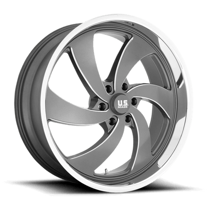 US Mag 1PC | U133 DESPERADO | 24.0x9.00 | 6X139.7 | 25 | ANTHRACITE MILLED DIAM-CUT LIP