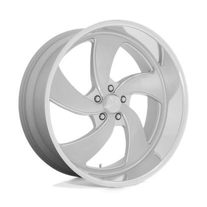 US Mag 1PC | U134 DESPERADO | 24.0x10.00 | 5X127 | 5 | SILVER BRUSH FACE MILL DC-LIP