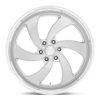 US Mag 1PC | U134 DESPERADO | 24.0x10.00 | 6X135 | 25 | SILVER BRUSH FACE MILL DC-LIP