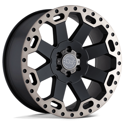 Black Rhino Hard Alloys | WARLORD | 17.0x9.00 | 5X127 | -12 | MATTE BLACK W/ MACH DARK TINT