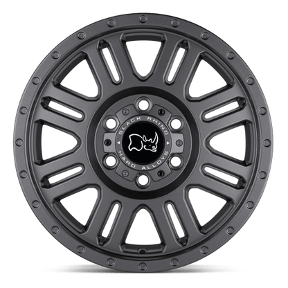 Black Rhino Hard Alloys | YELLOWSTONE | 17.0x8.00 | 6X130 | 38 | MATTE GUNMETAL